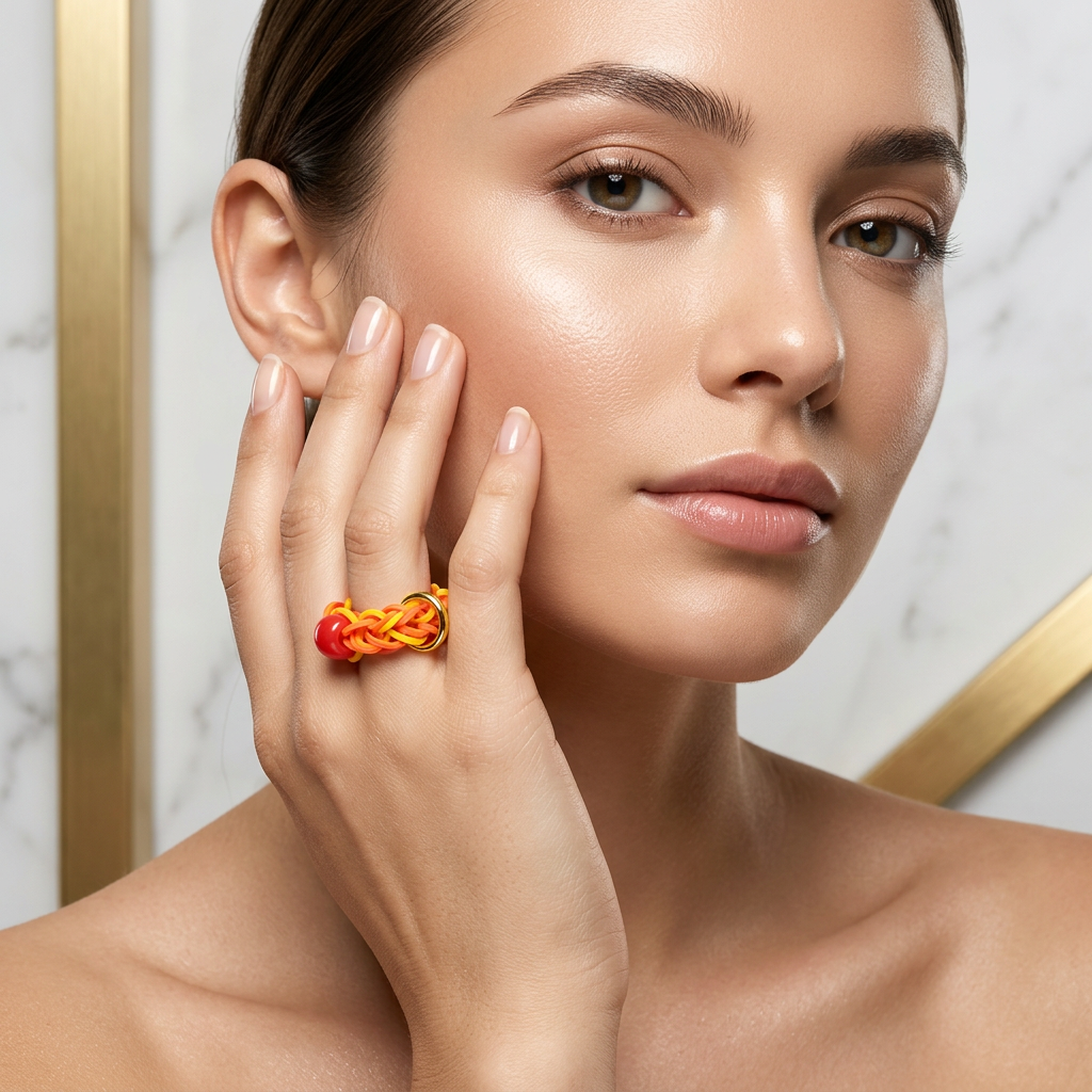 Model wearing the Solaire Ring